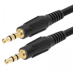 3,5 mm AUX hane till manuell stereo ljudkabel extra hörlurar ledning MP3 PC - 6 fötter guldpläterade