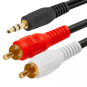 3,5 mm Male Stereo till 2 Male RCA Audio Adapter Cable