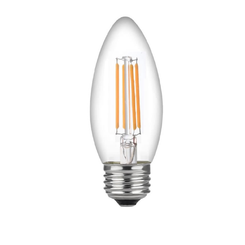 LED 60 Watt Candelabra Lampor Medium Base, Kandelabra Lampor, Dimmerbara Filament Clear 60 Watt LED Lampor (Används bara 4,5 Watt), C37 LED Glödlampor Lampor