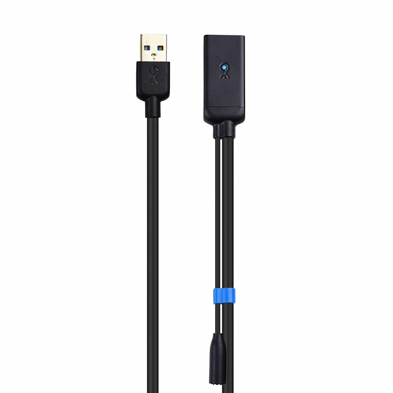 USB 3.0 förlängningskabel En manlig till en kvinnlig signalförstärkare Repeterarkabel med 5V / 2A nätadapter